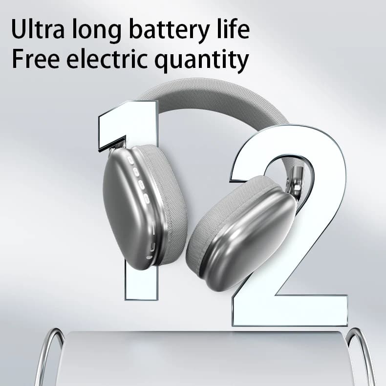 Wireless Bluetooth earphones, over-ear style, BT 5.3, intelligent noise cancellation, dual device connectivity, office,study.