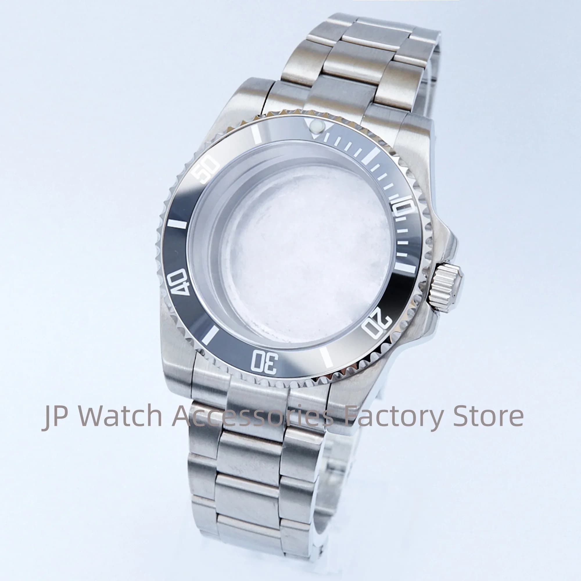 NH35 Watch Case 40mm Stainless steel Sapphire Waterproof for GMT SUB NH34 NH35 NH36 movement 28.5mm Dial Jubilee Oyster Bracelet
