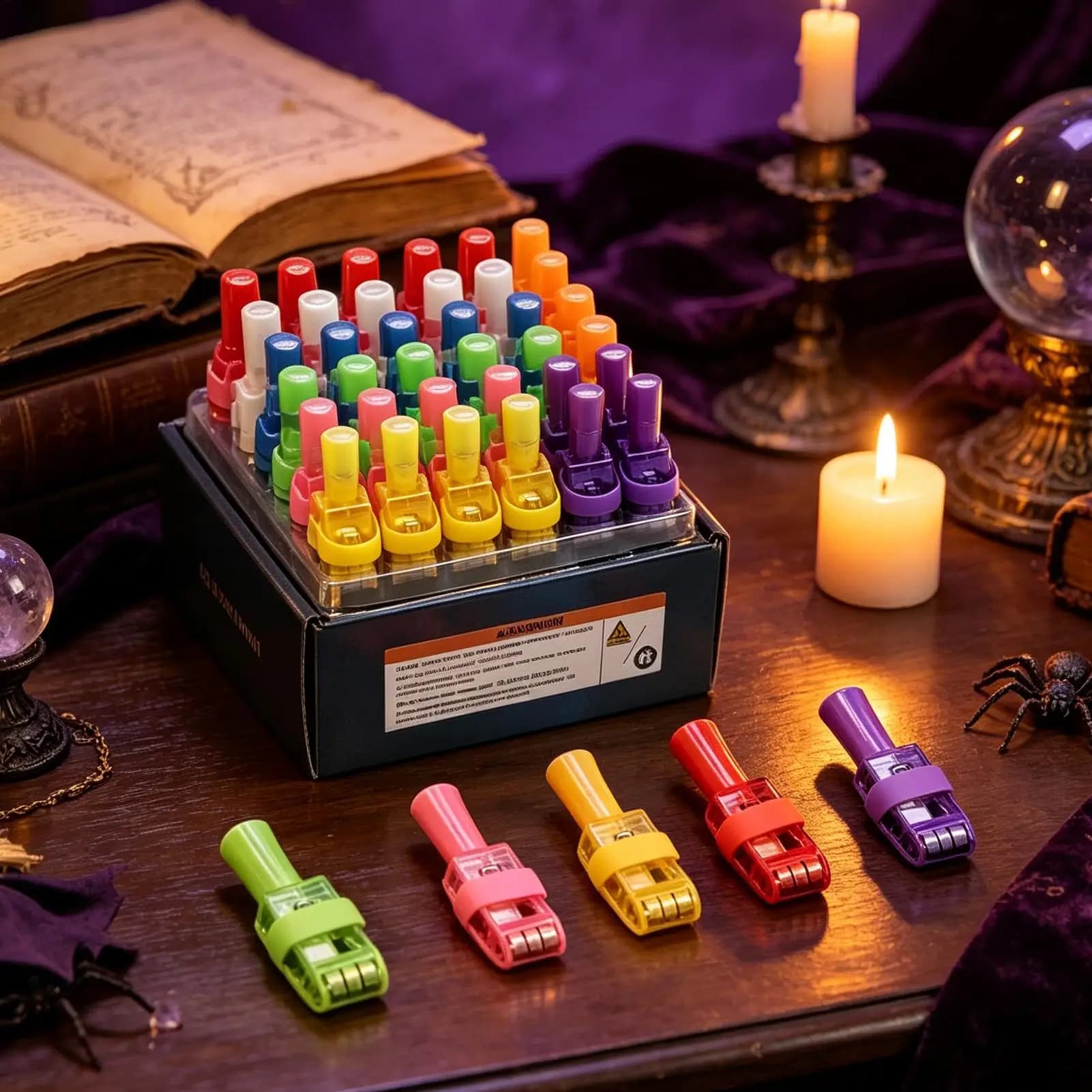 Halloween Finger Lights Spooky Decorative Mini LED Projector Party Favors for Kids Boys Girls Parties Classrooms Home Apartment