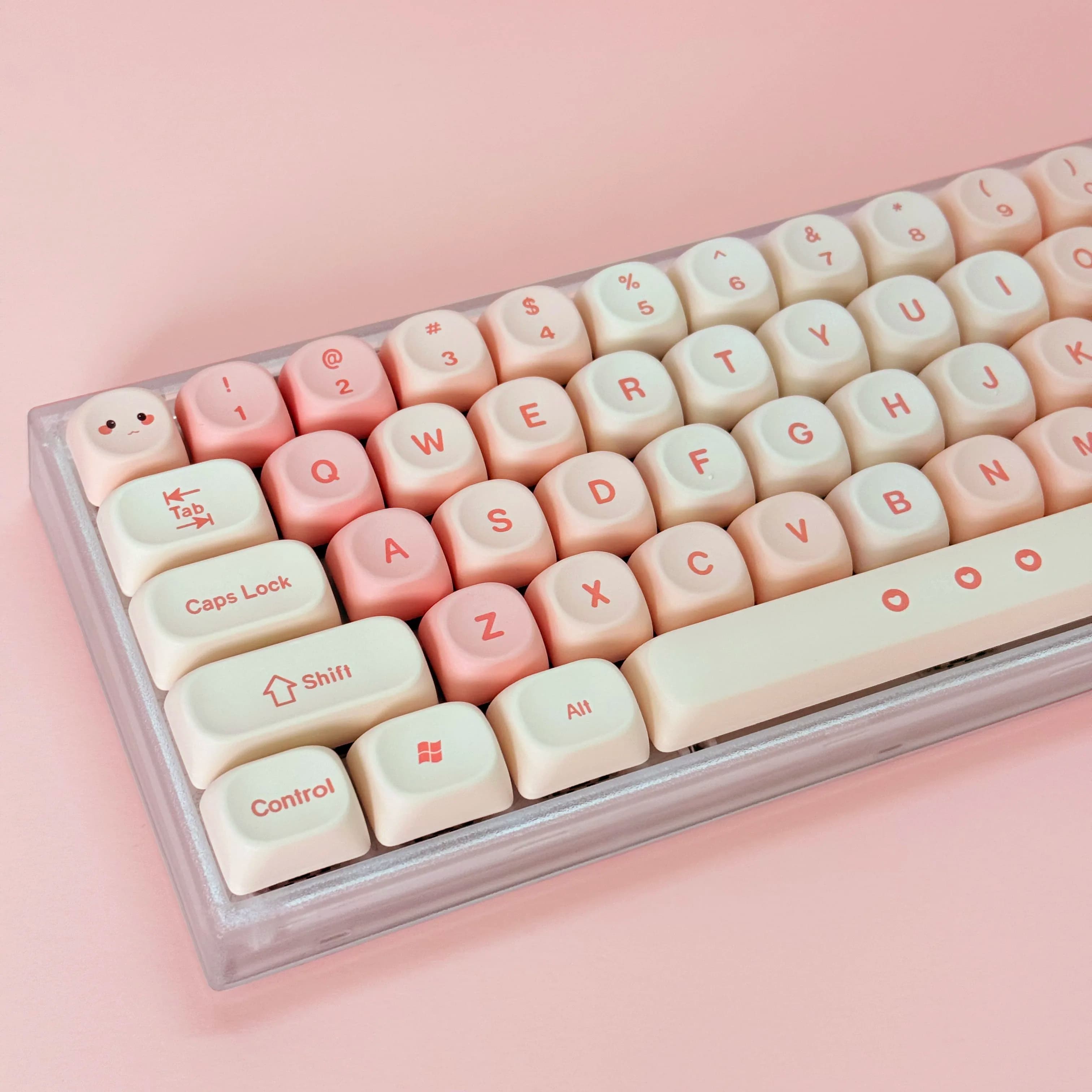 Sympathizers MOA Pink Purple Yellow MAO Shape Personalized Cat Ear Shape PBT Keycap for 60% 65% 75% TKL 96% Mechanical Keyboard