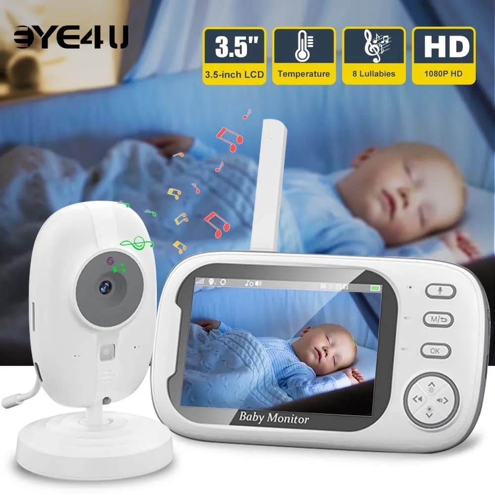 3.5'' Video Baby Monitor 2.4G madre bambini Audio bidirezionale visione notturna telecamere di videosorveglianza con schermo di visualizzazione della temperatura