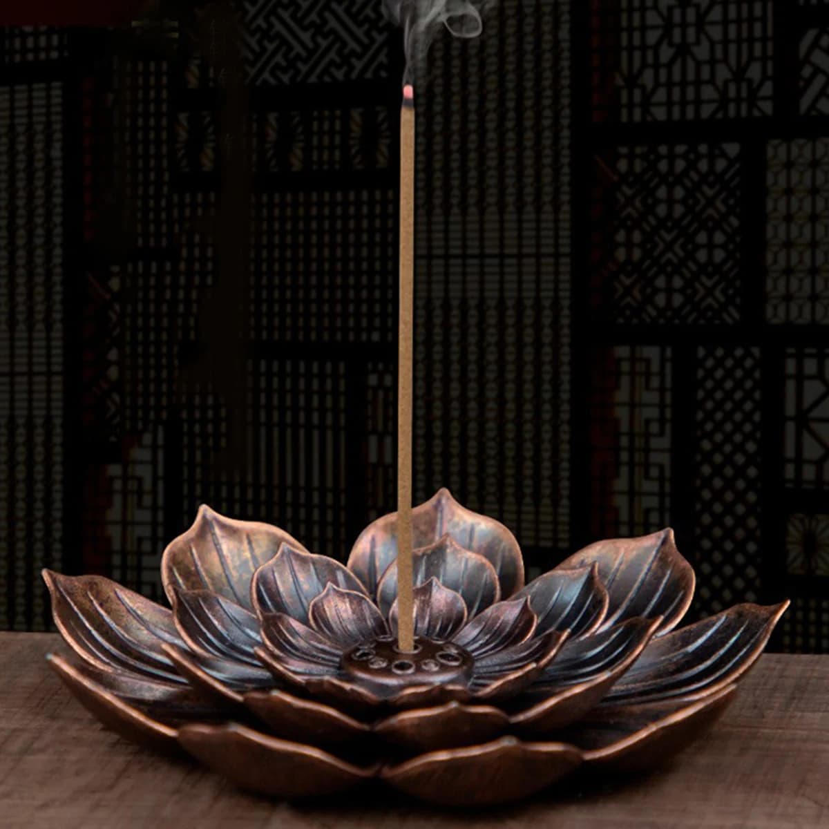 New 1PC Alloy Incense Burner Stick Holder Plate Buddhism Lotus Censer Bronze Nasturtium Incense Burner
