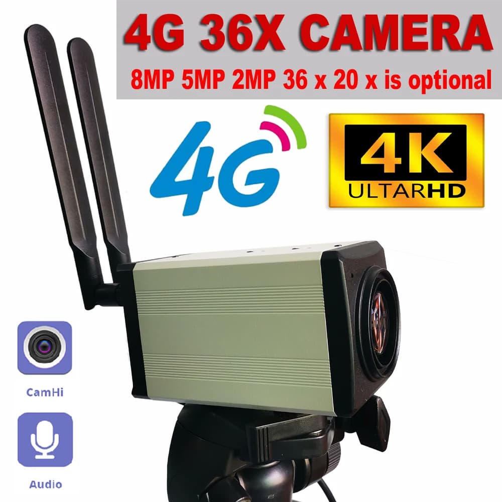 4K 8MP 5MP Ottica 4G 36X 30X ZOOM TELECAMERA SCATOLA Telecamera IP Messa a fuoco automatica IRIS P2P SU VIF IMX415 IPC SICUREZZA Cctv Camhi App
