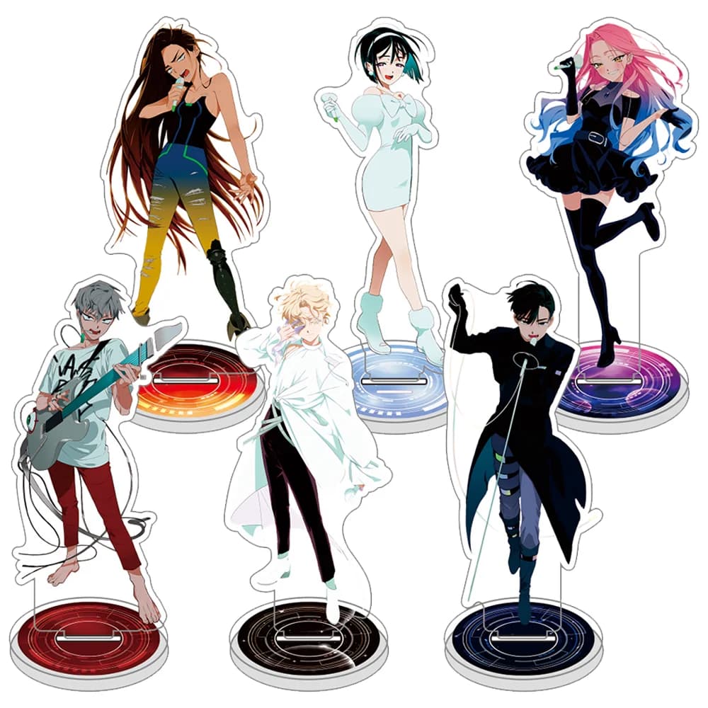 Anime ALIEN STAGE Acrilico Modello di Supporto Piastra Figura MIZI SUA TILL IVAN HYUNA LUKA Cosplay Scrivania Display Ventole Regali
