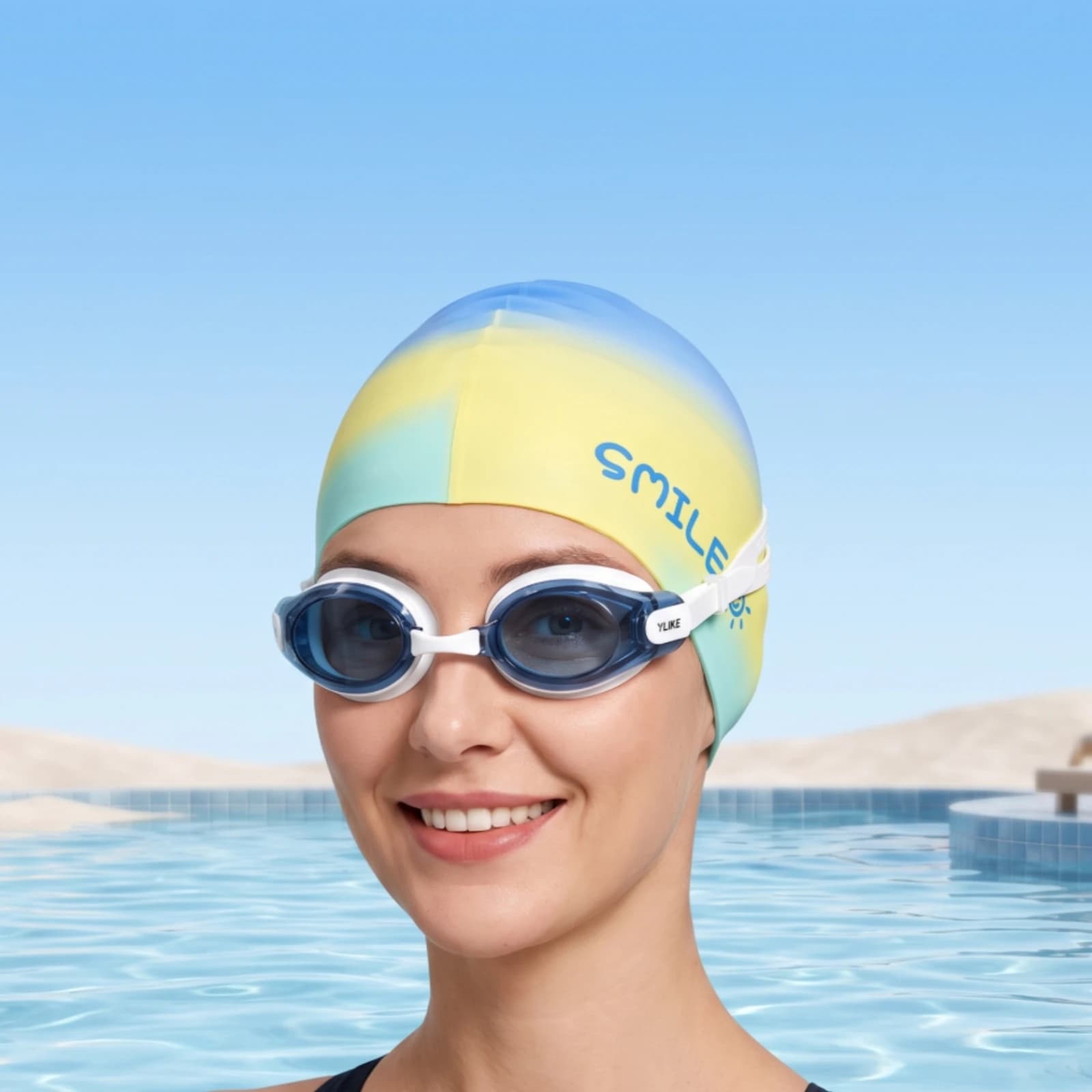 Swim Cap with Ear Covers Large Fit Swim Cap with Ear Pockets Headwear Non-Slip Ergonomic for Adults, Swimming Pool, Lap Training