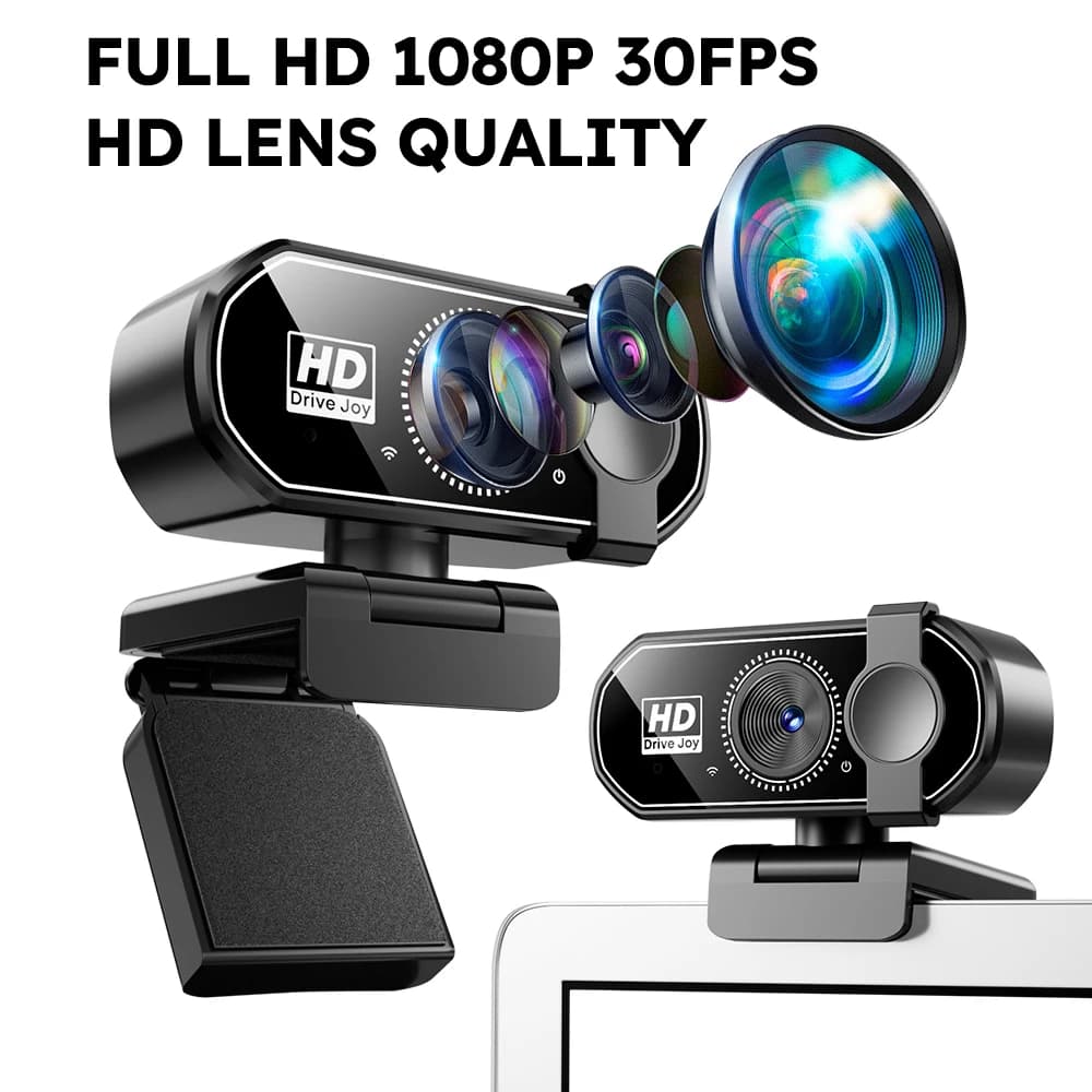 Webcam 1080P per PC, Telecamera USB Rotante per Laptop, Videoconferenze, Lavoro, Streaming Live e Lezioni Online