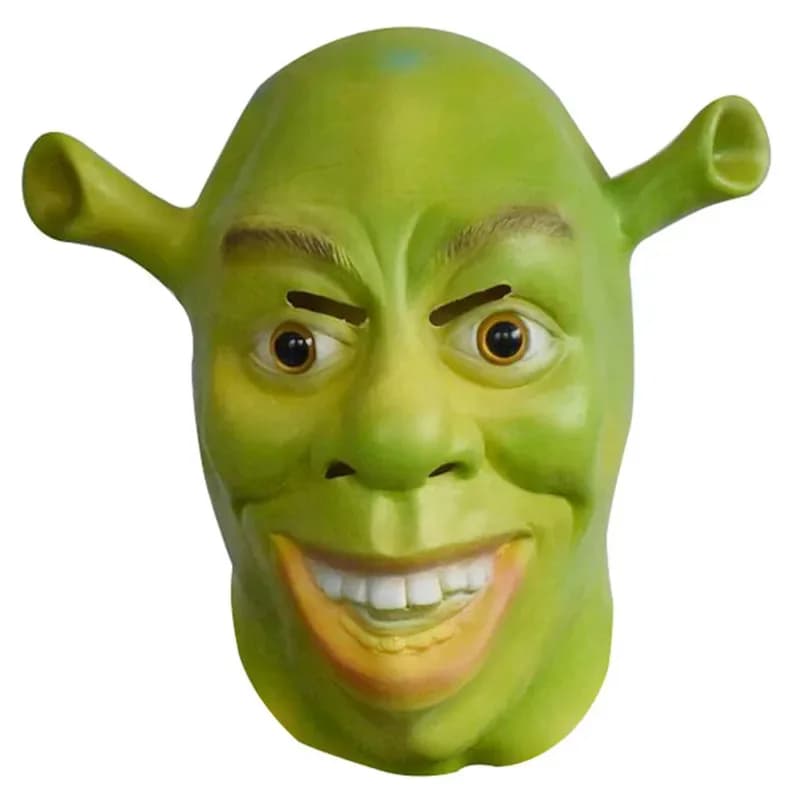 qa156Green Shrek Mask Halloween Mask Movies Cosplay Masquerade Party Mascara Carnaval Mascara De Latex Exhibitor Masque