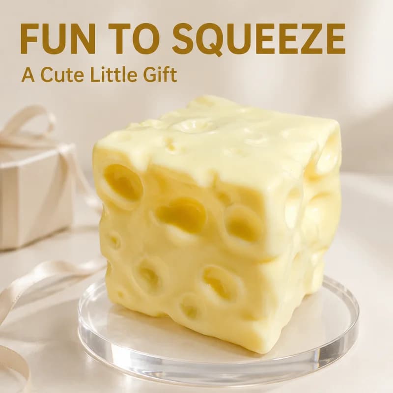 Taba Squishy Cheese Cube Stress Ball Shapeable Squeeze Ball Non Rebound Sensory Fidget Toys for Kids and Adults Relaxing Gifts