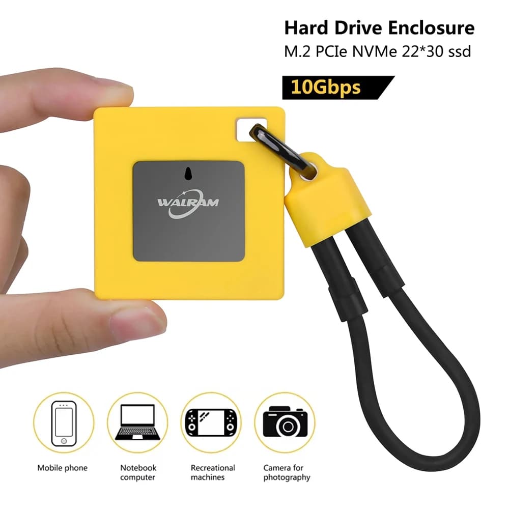 Walram 2230 M.2 custodia SSD NVMe custodia USB 3.2 Gen 2 10gbps NVMe pci-e M.2 SSD Box SSD esterno per iPad Laptop iPhone 15 Pro