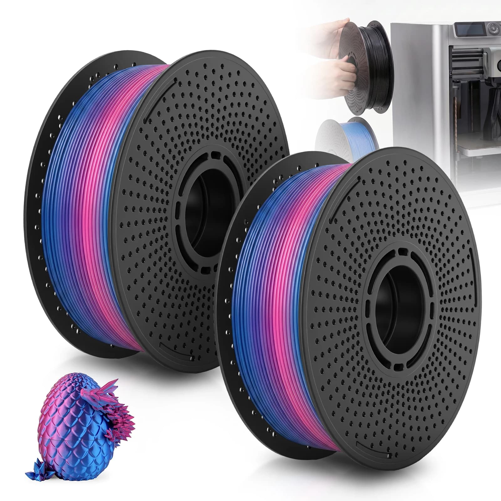 Confezione da 2 supporti riutilizzabili in ABS per bobine di filamento vuote per stampante 3D, vassoio porta filamento vuoto per PLA, ABS, PETG, TPU