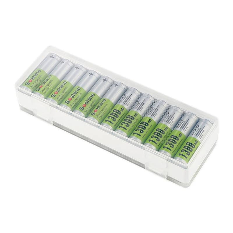 Custodia per batterie AA Custodia per batterie a 24 slot Organizzatore Contenitore per batterie in plastica per batterie AA da 24 pezzi o 14500