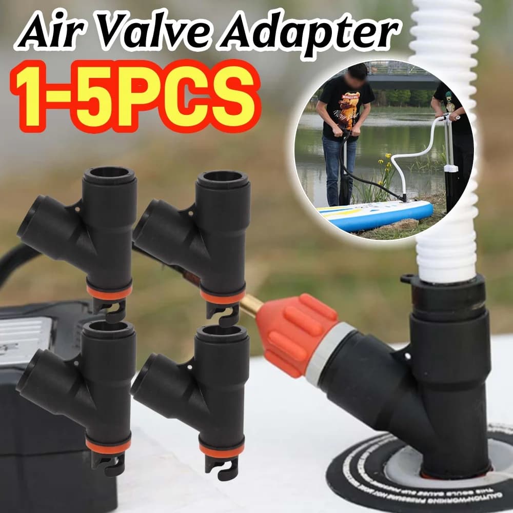 Adattatore Valvola Aria per Gommone Gonfiabile, Canoa, Kayak, Convertitore Pompa Compressore Aria a 2 Teste per SUP Board