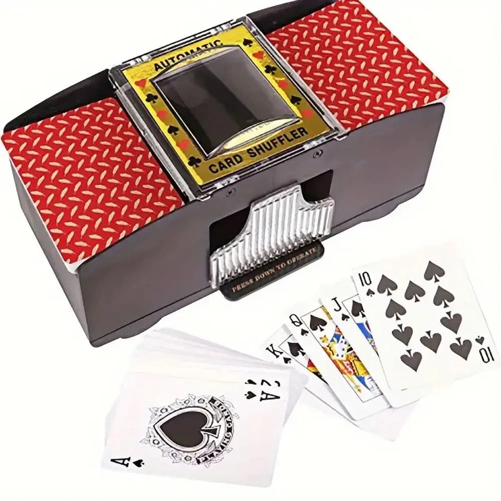 Mescolatore Automatico di Carte da Poker a Batteria per 2 Mazzi, Manovella per Giochi di Carte Domestici, Accessorio per Giochi da Tavolo