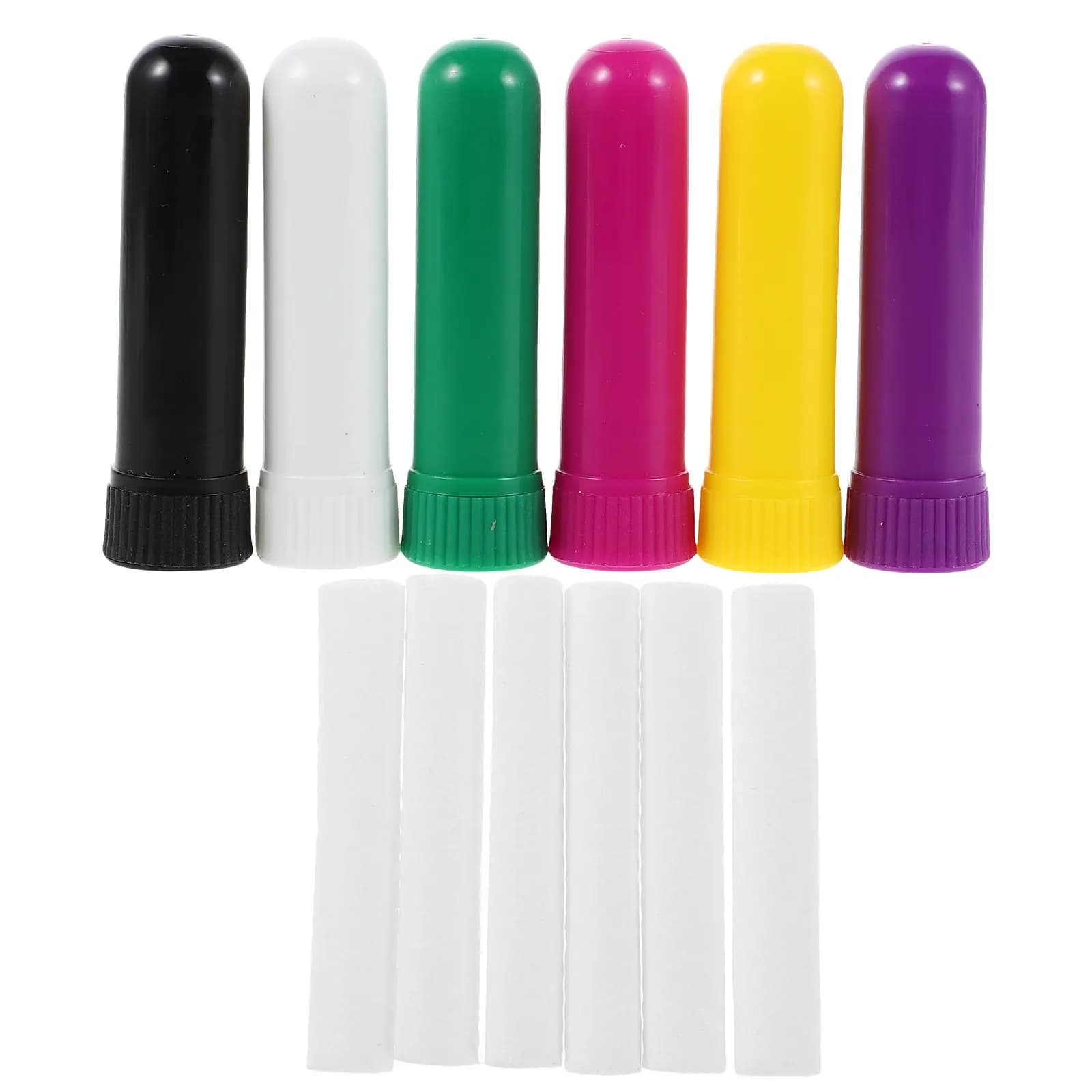 6 Pezzi Bastoncini Nasali Ricaricabili per Inalazione, Accessori per Diffusore di Oli Essenziali, Tubo in Plastica per Aromaterapia e Congestione