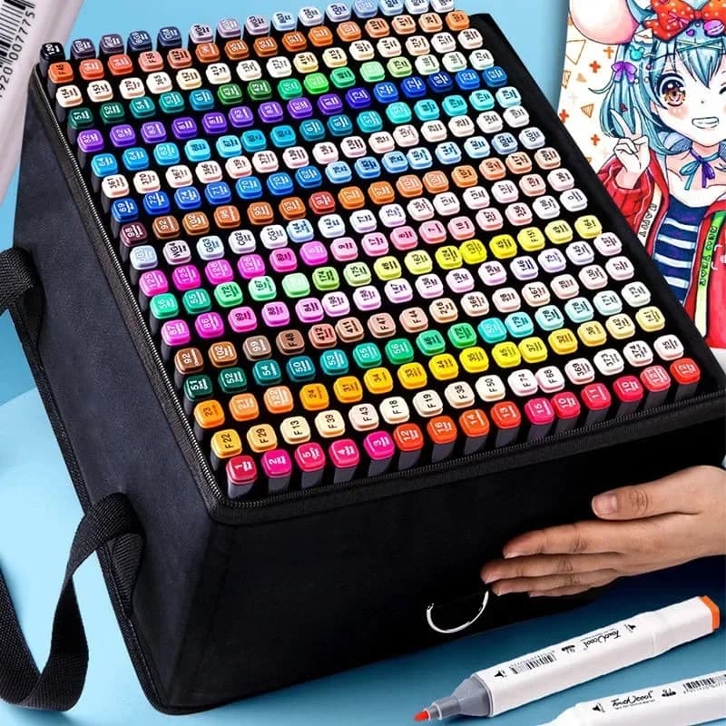 120 colori Pennarelli Set Manga Pennello Studente Disegno schizzo Kawaii Art School Supplies Cancelleria Vernice Lettering Pennarelli
