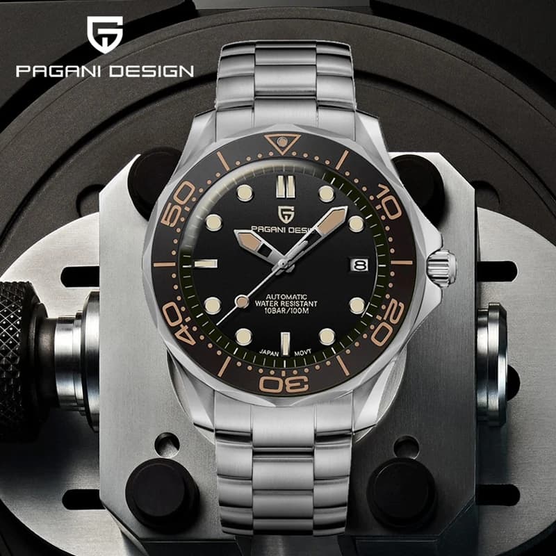 PAGANI DESIGN Men's automatic luxury watch for men 2025 New 100M Men's waterproof mechanical wristwatch sapphire crystal
