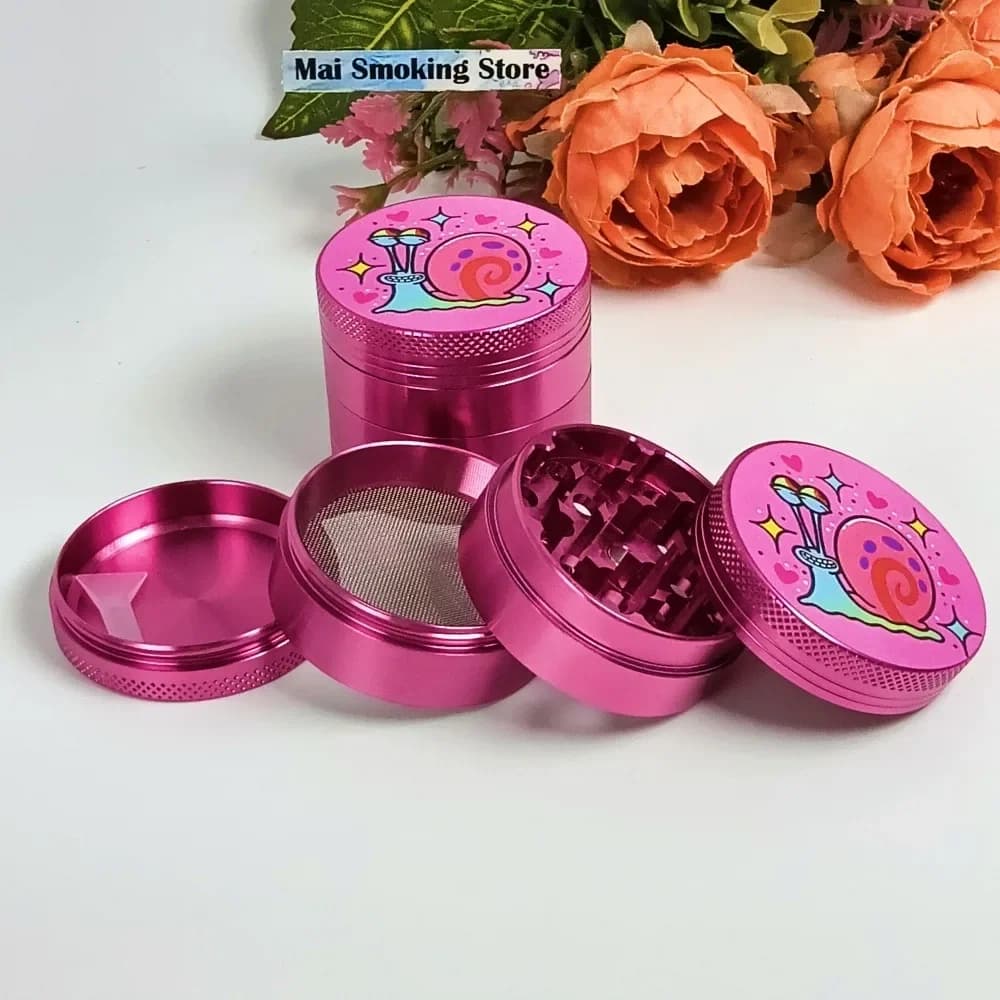 2inch Snail Herb Grinder Metal 4-layer Manual Pepper Mortar Salt Pestle Spice Mill Grass Tobacco Grinder Smok Cigarette Tool