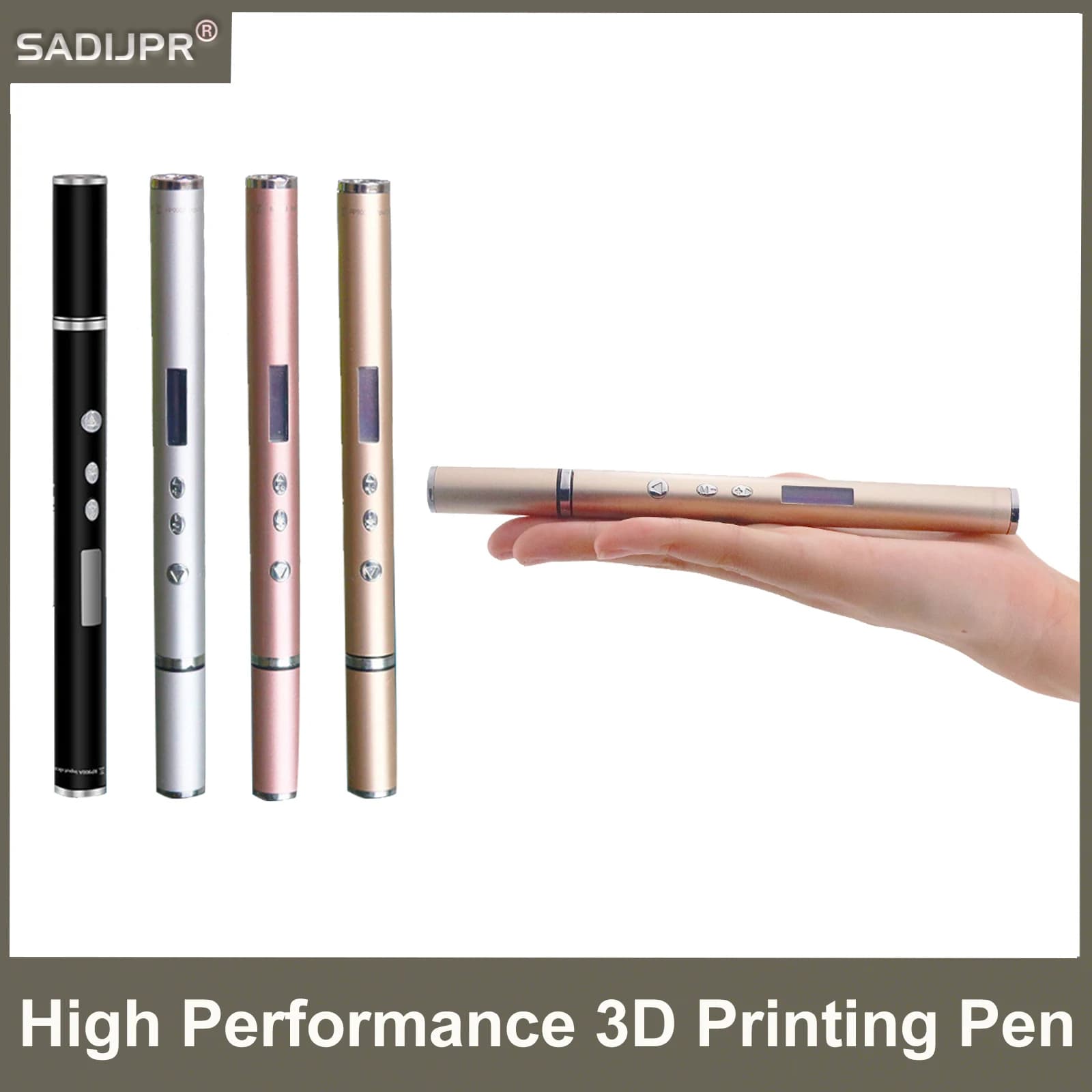 3D Printing Pen Drawing Printer LCD Screen Temperature Control Filament PLA from 1.75 mm RP900A Super Slim for Kids Birthday Gifts DIY