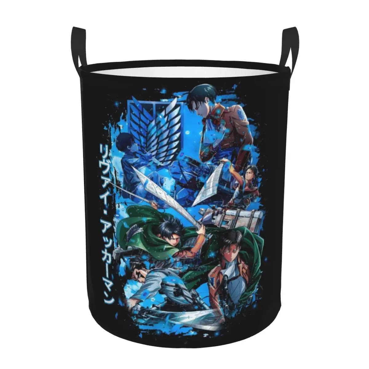 Cesto per Bucato Pieghevole Ispirato all'Anime Giapponese Attack On Titan, Borsa per Conservazione Vestiti