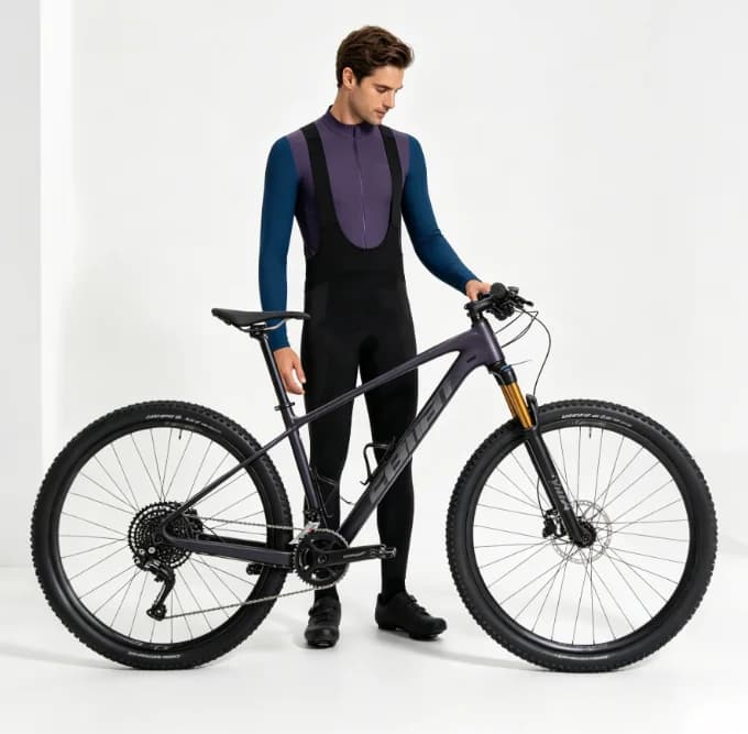 Completo da Ciclismo Uomo 2026: Maglia a Maniche Lunghe e Salopette da Bici da Corsa