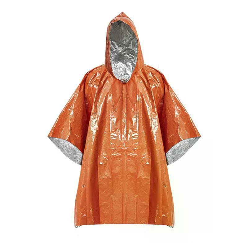 4 pezzi di sopravvivenza di emergenza pioggia poncho caldo sopravvivenza termica spazio coperta impermeabile termico riflettente di calore campeggio impermeabile
