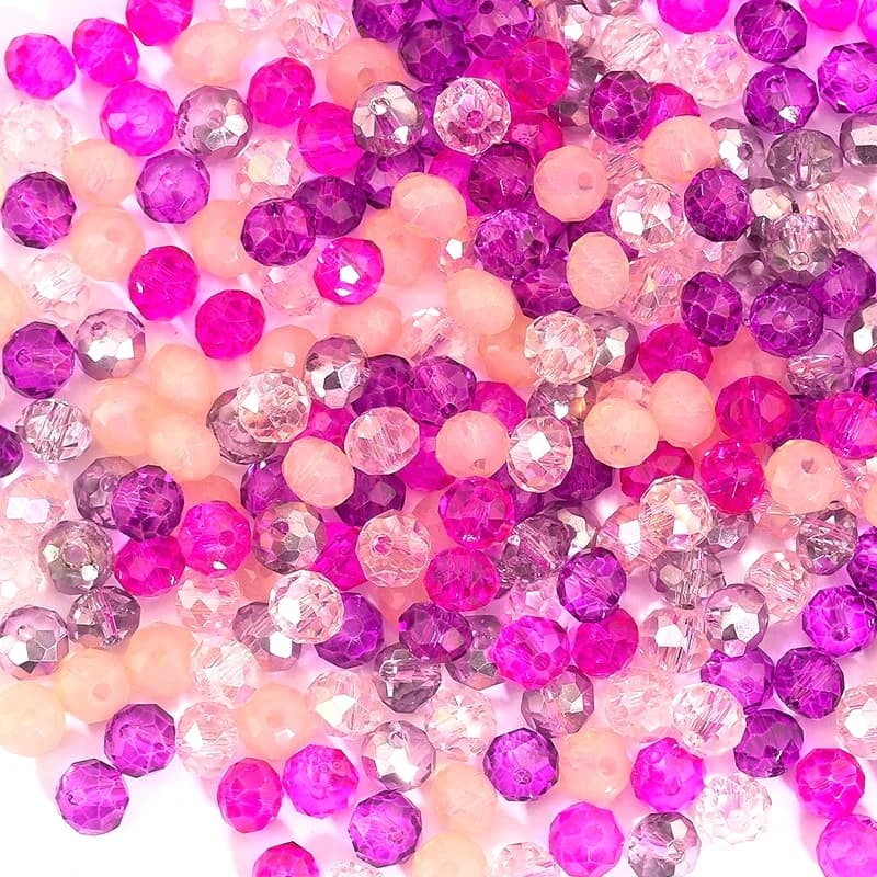 Perline di Vetro Sfaccettate Rondelle 3*4mm 4*6mm, Distanziatori in Cristallo Rotondi per Creazione di Gioielli, Accessori Fai-da-Te per Collane e Bracciali 2029