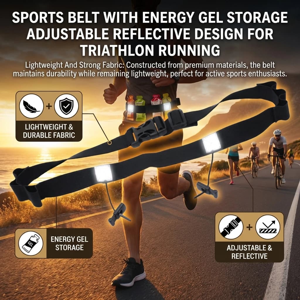 Energetic Gel Racing Belt, Elastic Raincoat Lightweight and Breathable for Marathon-Triathlon-Trail, Sports Accessories