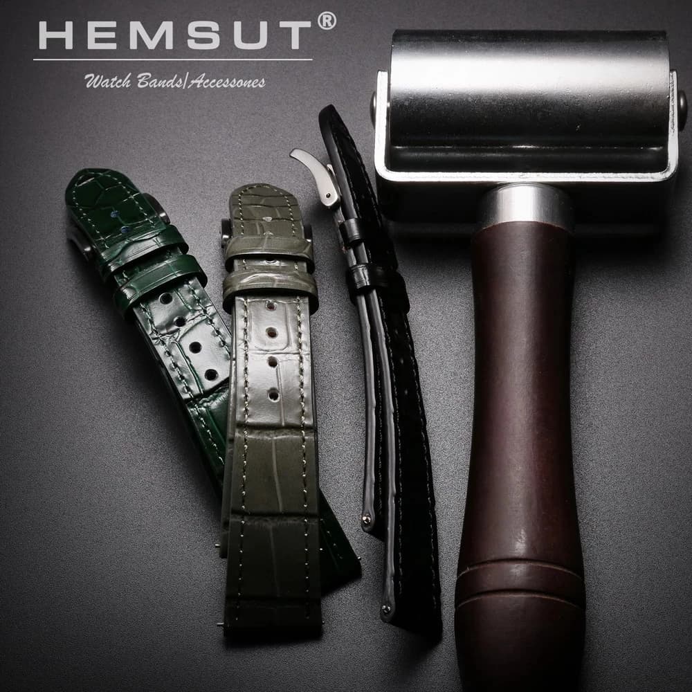 HEMSUT High Quality Genuine Leather Watch Band Quick Release Handmade Cowhide Straps For Men 18MM 19MM 20MM 21MM 22MM