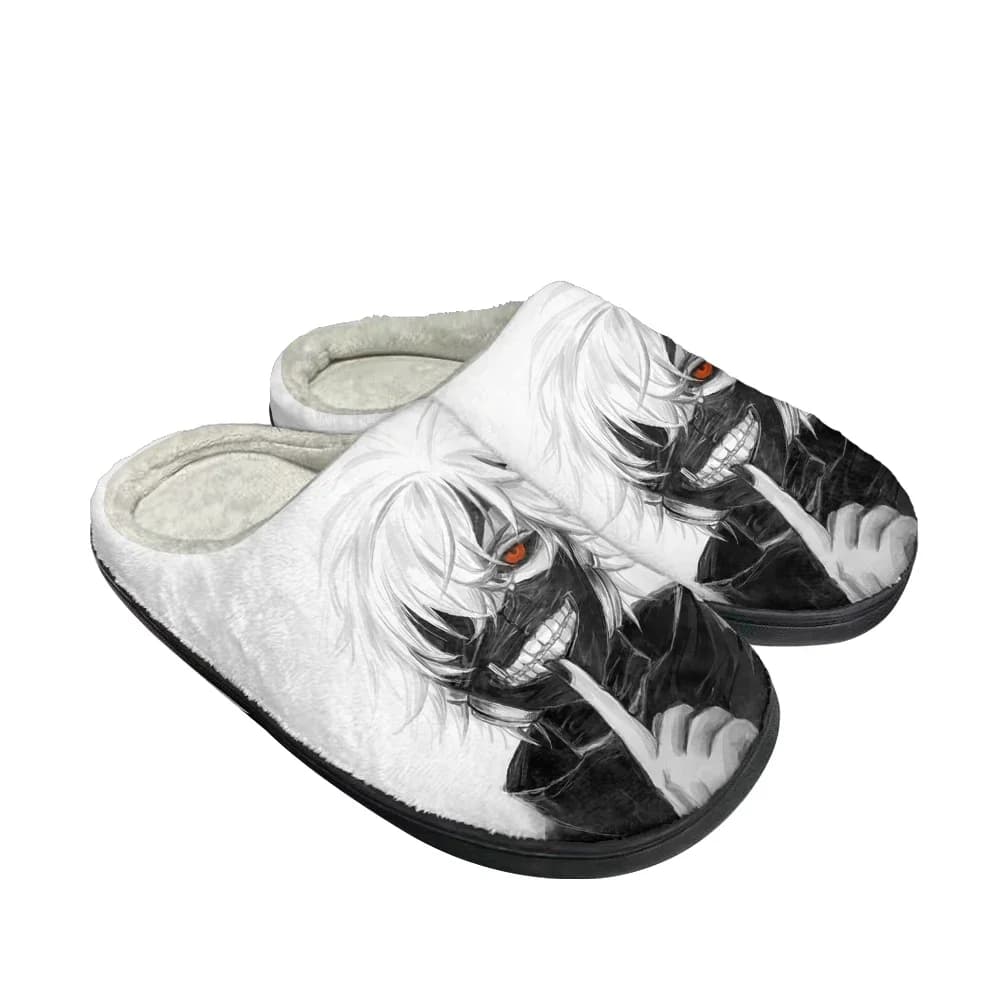 Kaneki Ken Pantofole personalizzate in cotone moda uomo donna sandali in peluche scarpe casual per tenere al caldo comode pantofole termiche