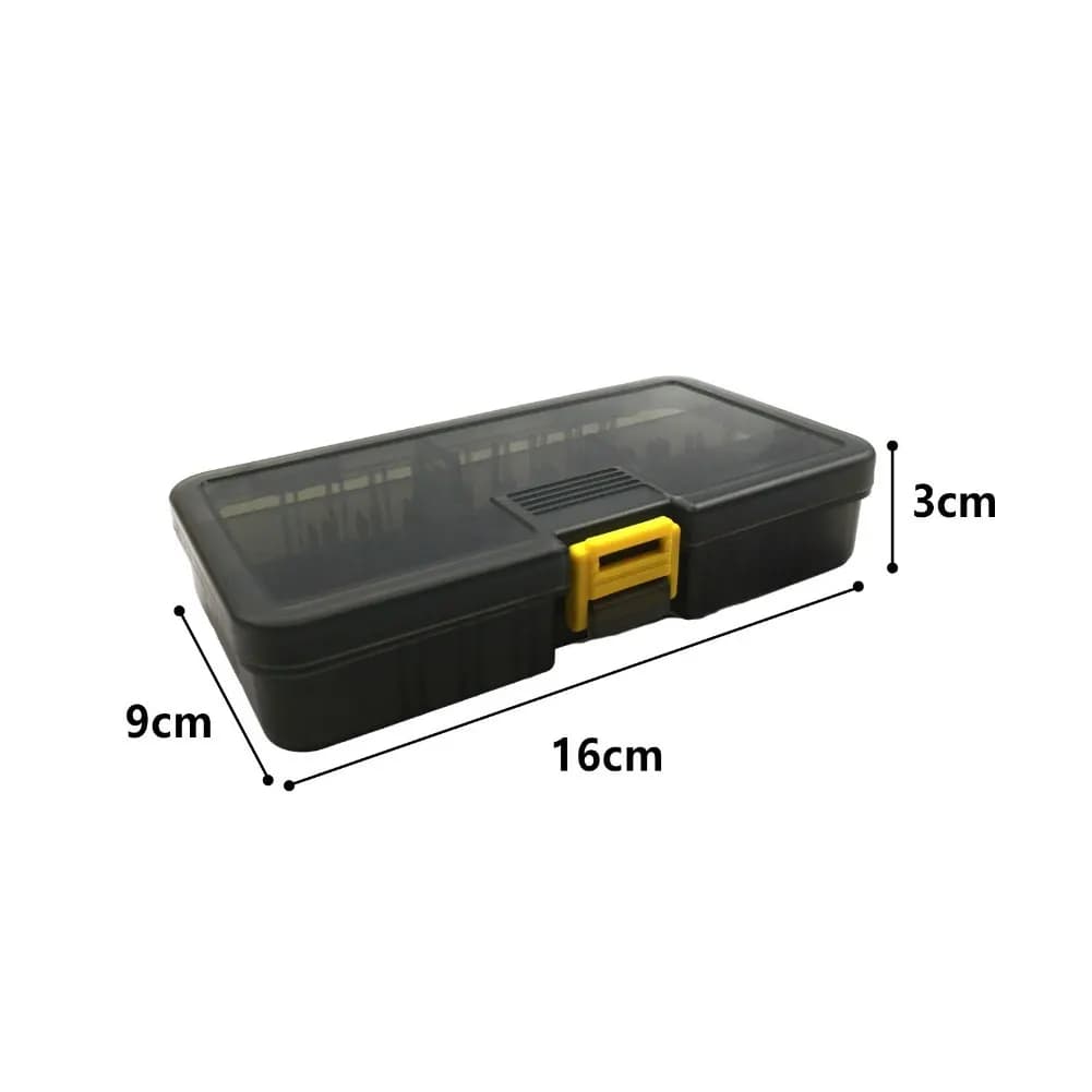 Storage box for fishing accessories with baits - Design with removable compartments for organizing fishing baits and equipment supplies