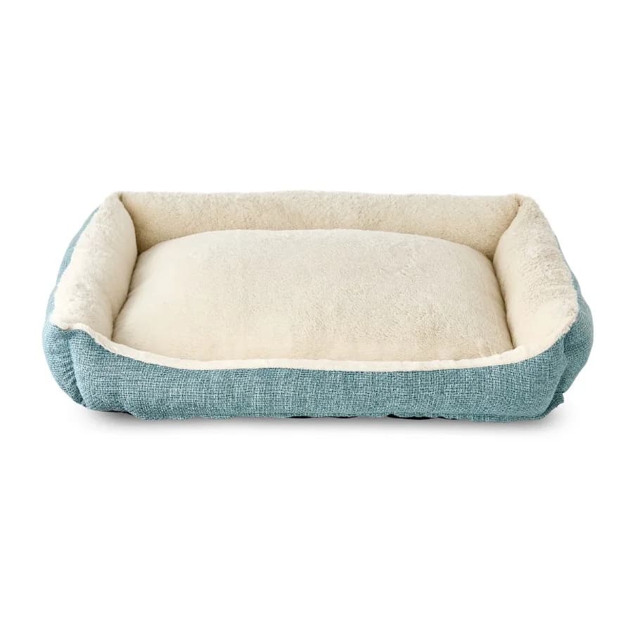 Large Luxe Cuddler Dog Bed for Comfort and Support Blue 27 x 36