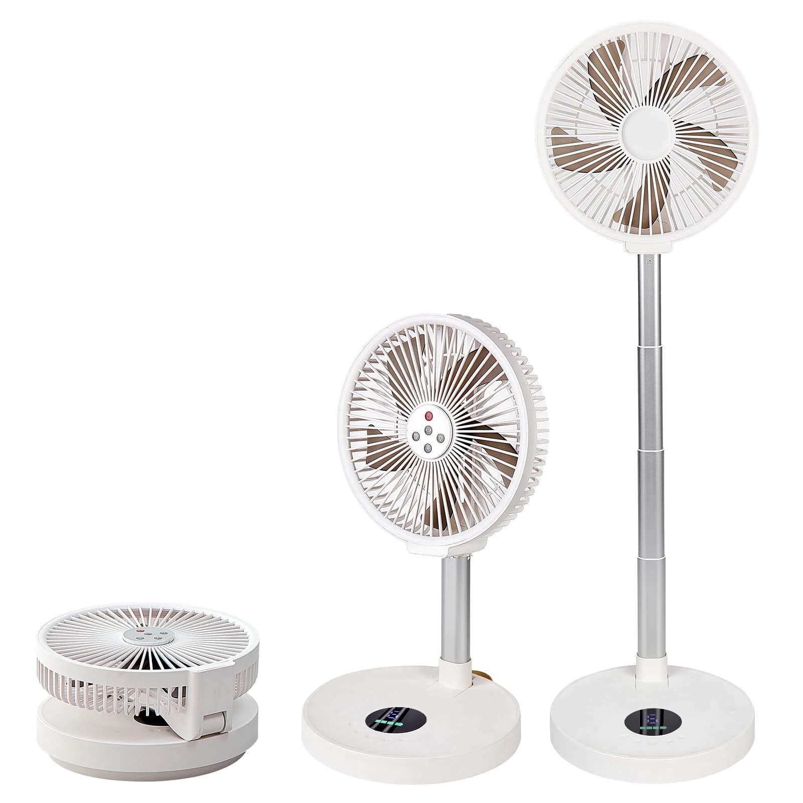Ventilatore portatile da tavolo con telecomando, pieghevole, con pale da 10 pollici, ricaricabile, con piedistallo, ideale per il campeggio