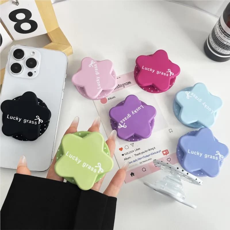Foldable Magnetic Star and Lucky Tree Format Holder with Balls for Korean Style Cell Phone for MagSafe IPhone and Android