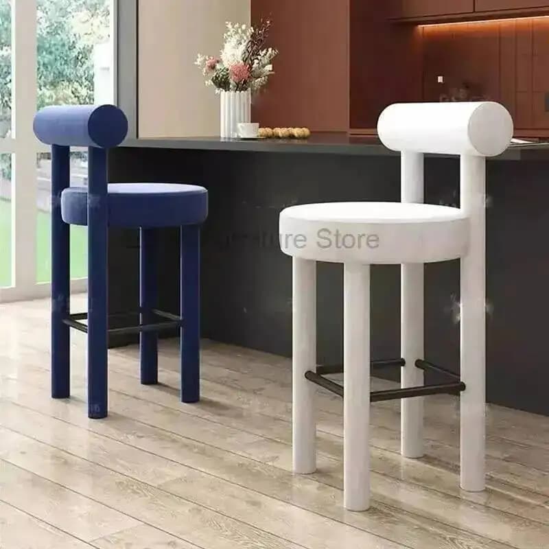 Sgabello Leggero da Cucina, Sedia Alta Economica per Casa e Bar, Sedie in Legno con Schienale per Gaming, in Plastica
