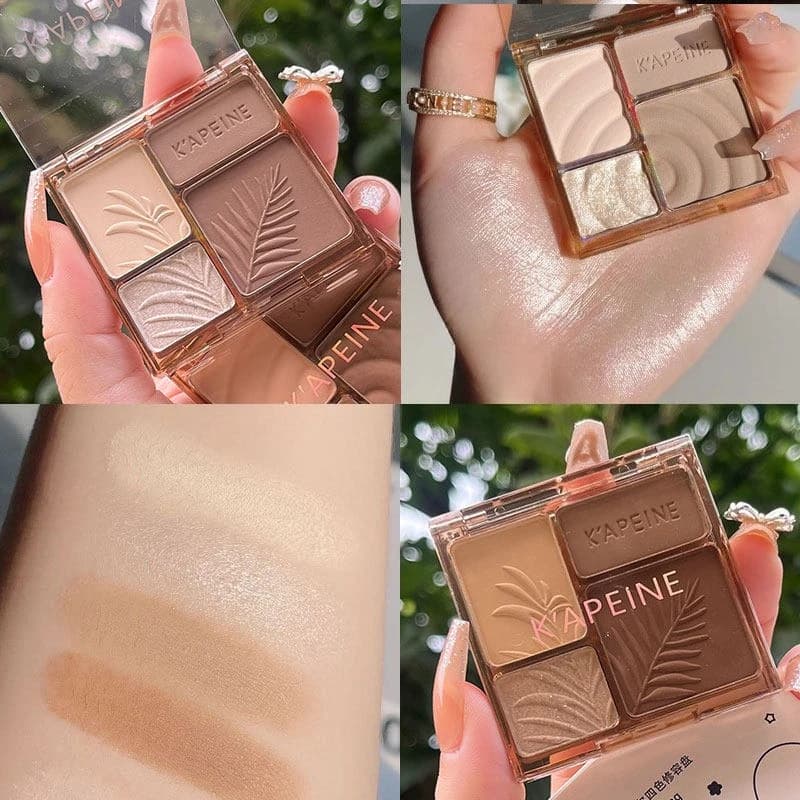 Nuova Palette Illuminante e Correttiva Opaca con Glitter Sottile, Quattro Colori Completi, per Ombreggiatura Naso e Illuminazione Viso