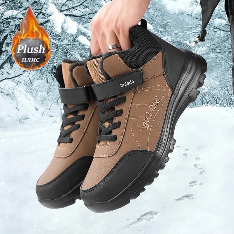 ELUVA Stivali da neve da uomo Stivali invernali termici impermeabili Scarpe da trekking leggere foderate in peluche isolate antiscivolo per lavoro all'aperto