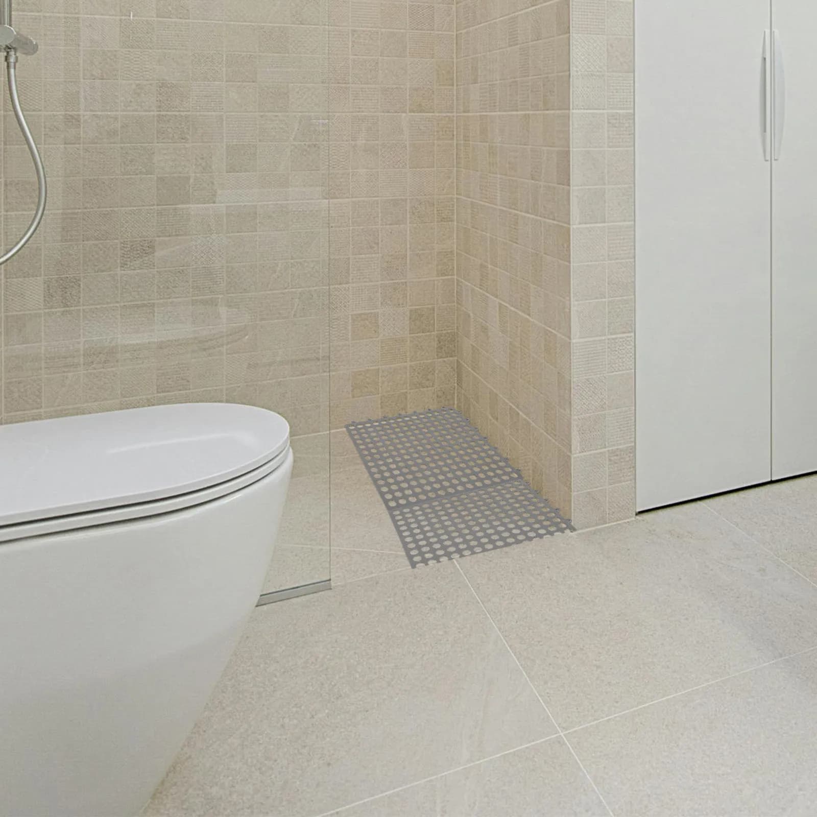 Set di 8 Tappetini Antiscivolo Tagliabili e Impermeabili per Cucina, Bagno, Interni, Doccia e Piscina