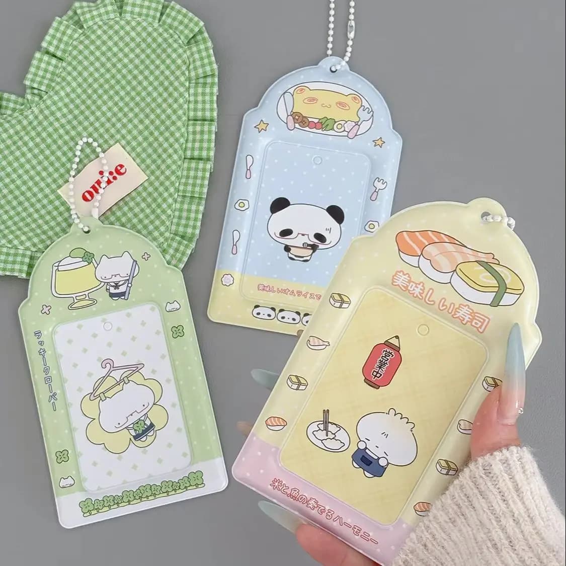 YT Cute Cartoon Food Series Card Holder - Protective Cover for Student Campus Card, Meal Card, Bus Card, Idol Photo Card Display