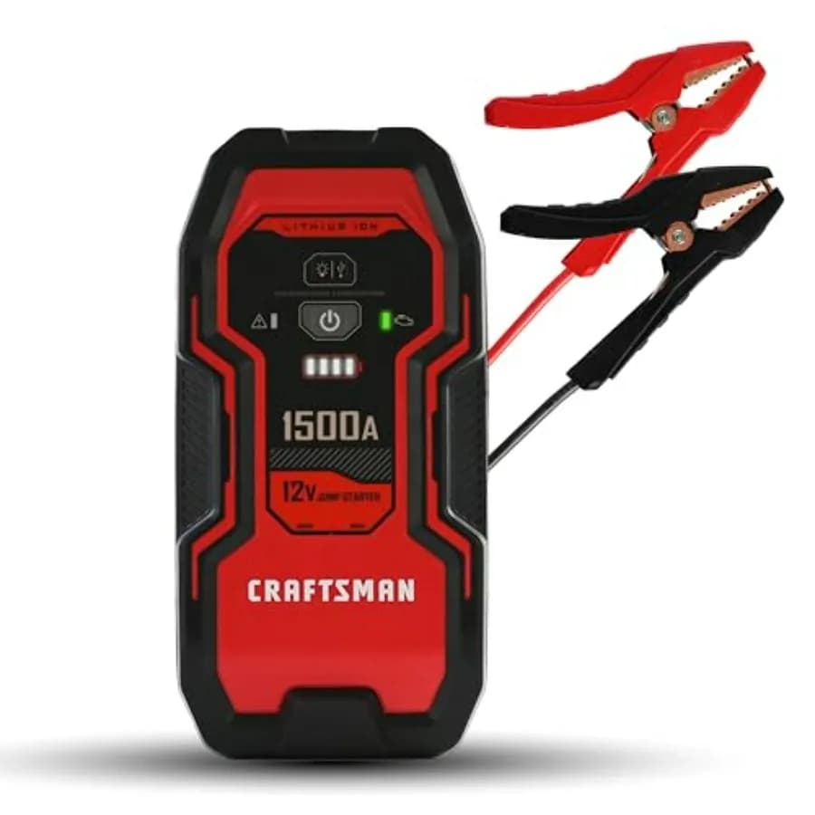 Avviatore di Emergenza per Auto al Litio 1500A e Power Bank Portatile, Soluzione 3-in-1 per Batterie 12V Auto, Nautiche e Sportive