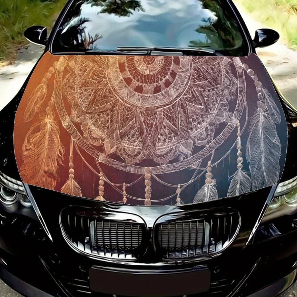 Dreamcatcher Car Hood Sticker, Personalized & Trendy Auto Art Decal, Self-adhesive Waterproof Car Exterior Vinyl Wraps Decoratio