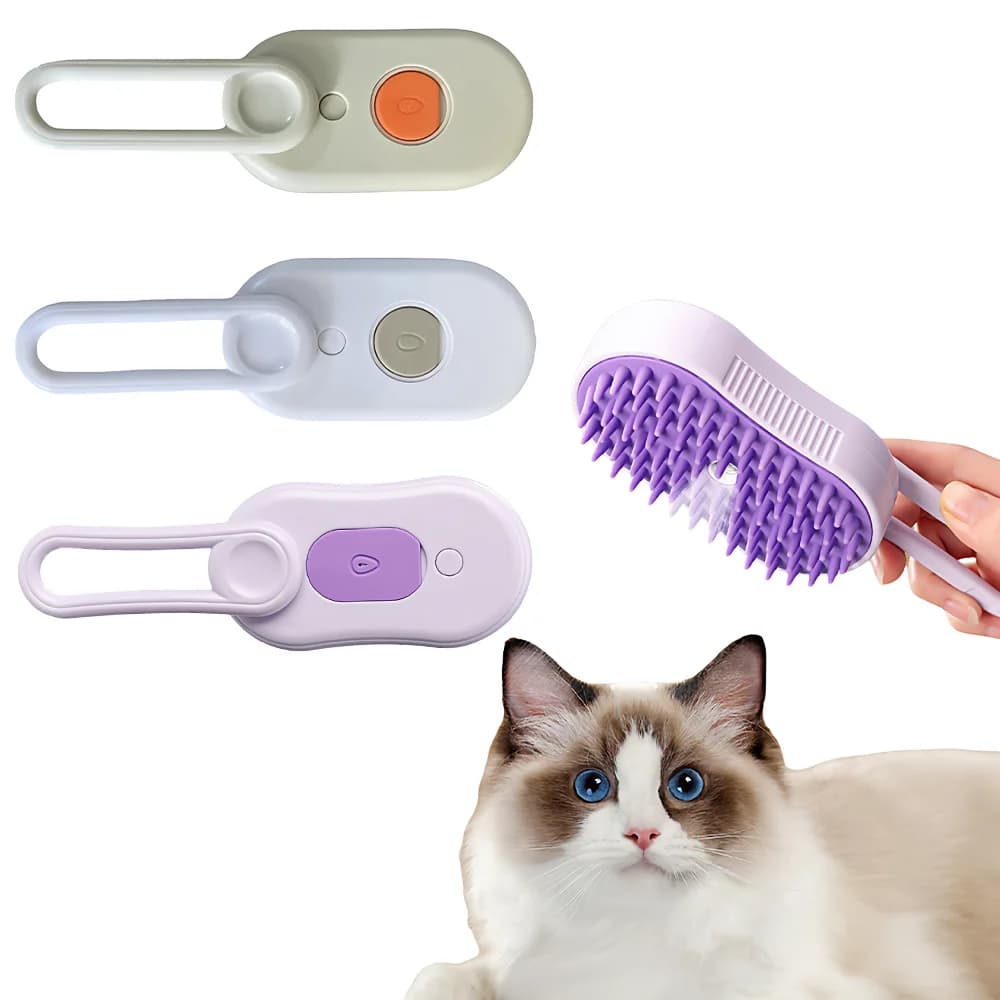 Spazzola Spray per Toelettatura Animali Domestici, Spazzola Deshedding con Spray a 1 Pulsante, Pettine a Vapore Anti-Flyaway per Gatti e Cani, 1 Pezzo
