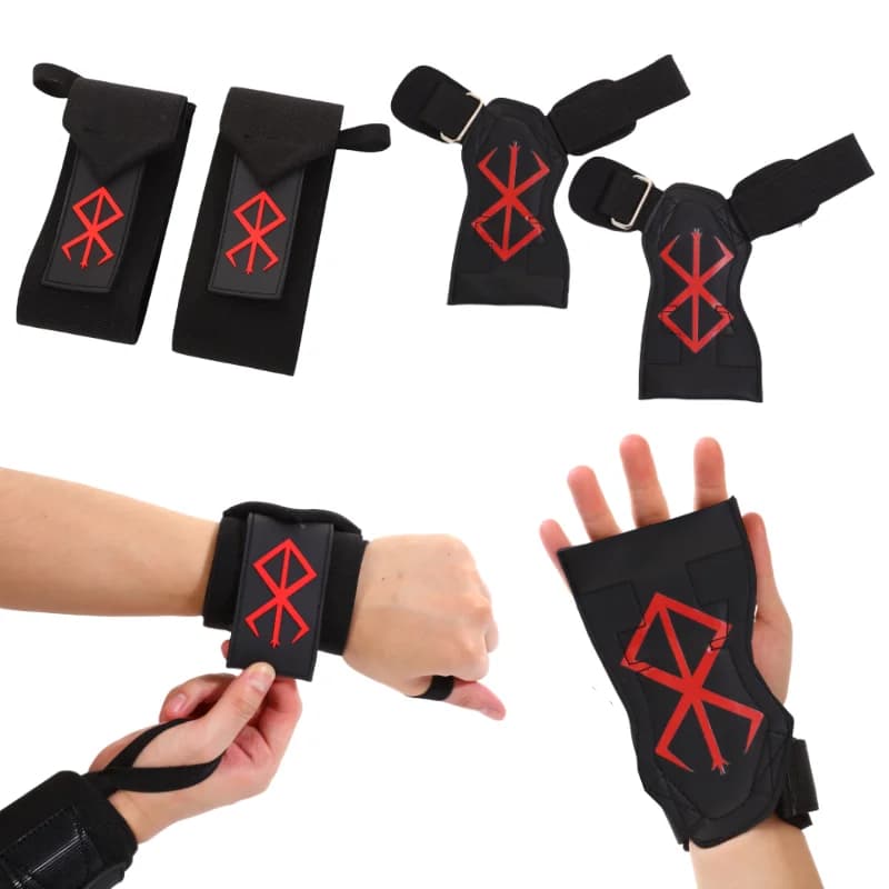 1 pair of wrist bands for weights and handles for weight lifting in cow leather for men gym Powerlifting support strap for wrist glove for weight lifting