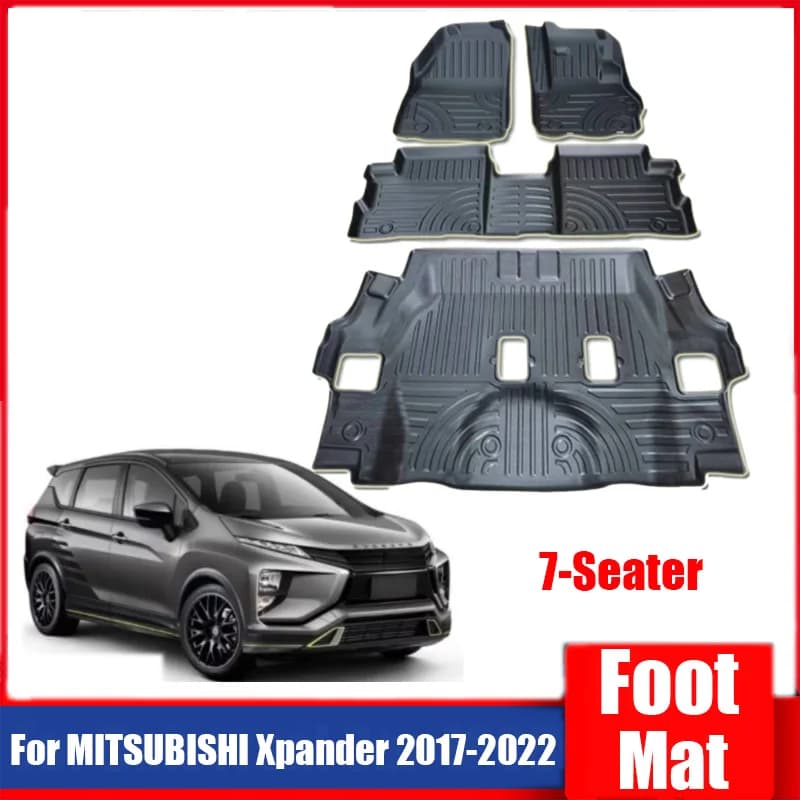 7-seater car mats for Mitsubishi Xpander CROSS 2017-2022 in waterproof TPE for left/right driving