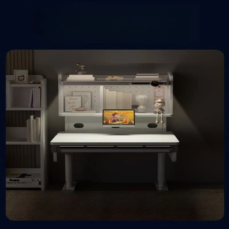 Swan children's study table lamp table integrated eye protection sun table liftable solid wood desk