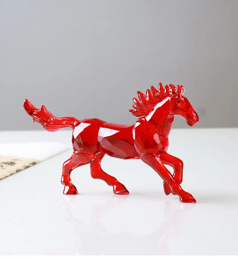 Ornamento di cavallo in cristallo, portabottiglie portafortuna, decorazione da scrivania per ufficio, mascotte zodiacale per Capodanno, regalo di compleanno
