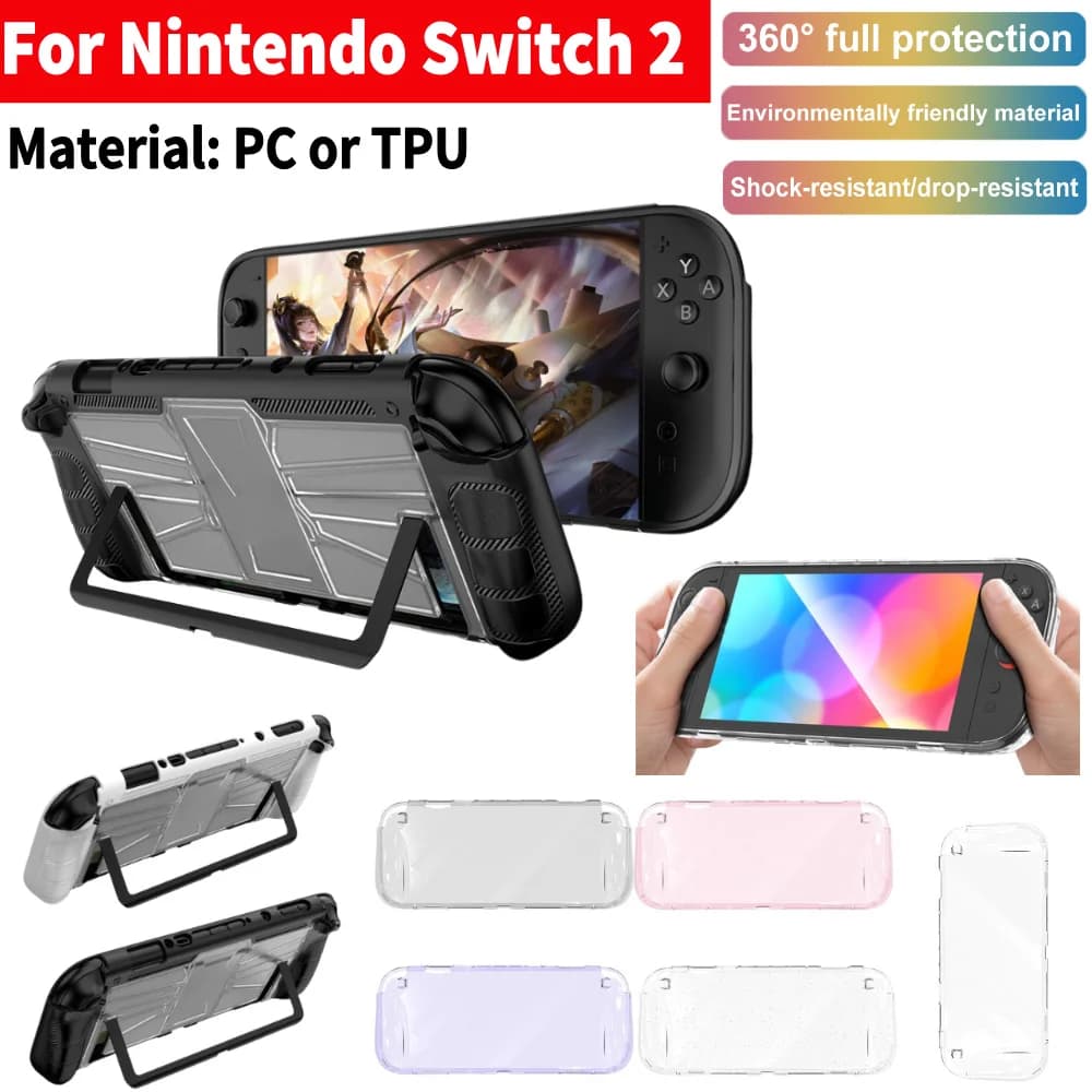 Custodia Protettiva Antiurto in TPU+PC per Console Nintendo Switch 2, Cover Antiscivolo per Nintendo Switch 2