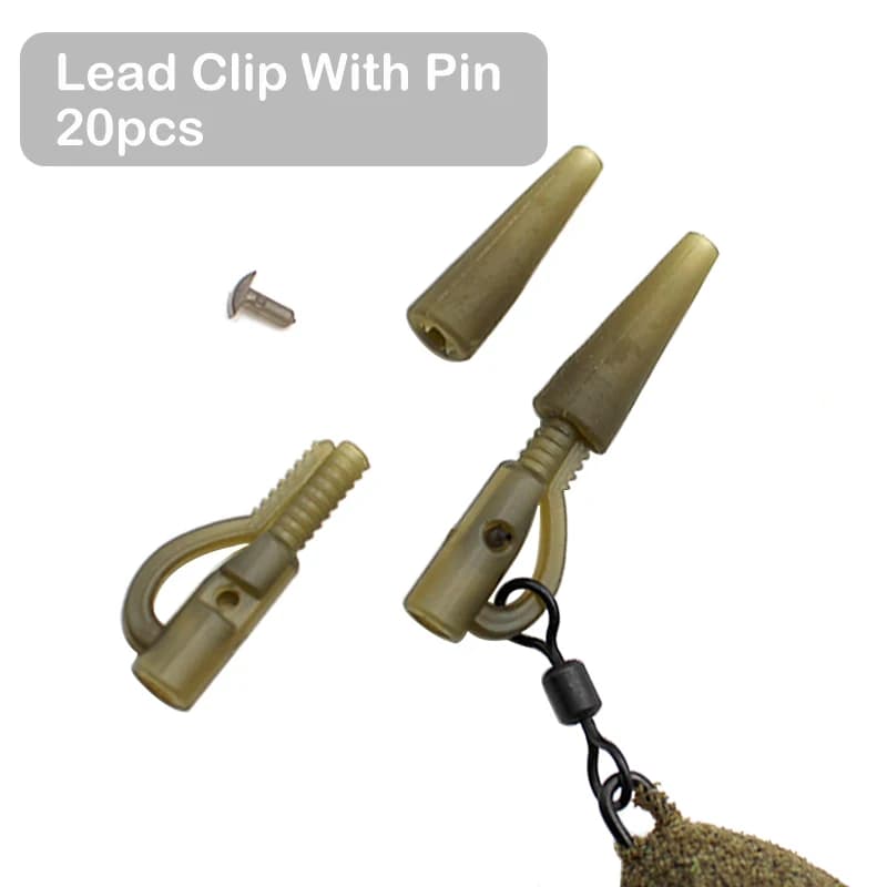 20SET Pesca alla carpa Terminal Tackle Maniche anti groviglio Collegare con ami da pesca Scatole per attrezzatura da pesca alla carpa Strumenti Pesca Iscas