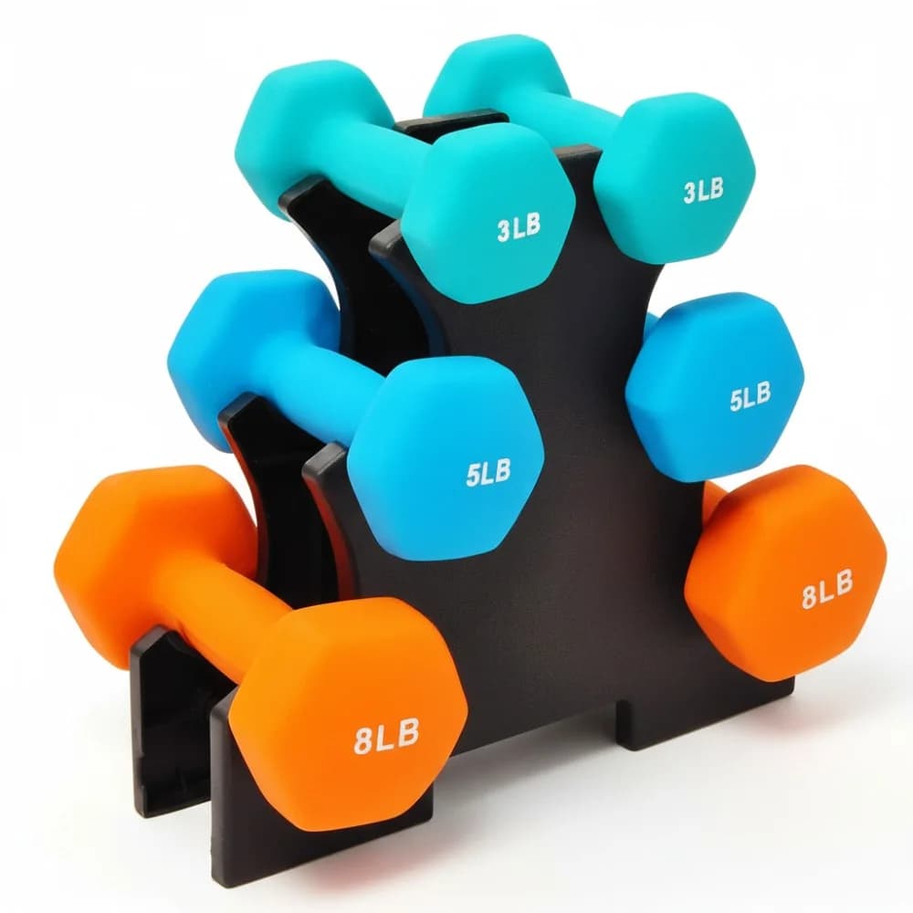 Adjustable dumbbell set with non-slip handles, cast iron weight plates and barbell connector for home workouts throughout the body