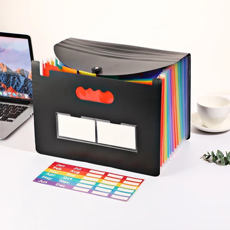 13/25 tasche Borsa per fisarmoni Cartella di file espandibile portatile A4 Arcobaleno Organizzatore Scatola di archiviazione Porta documenti per ricevute di carta