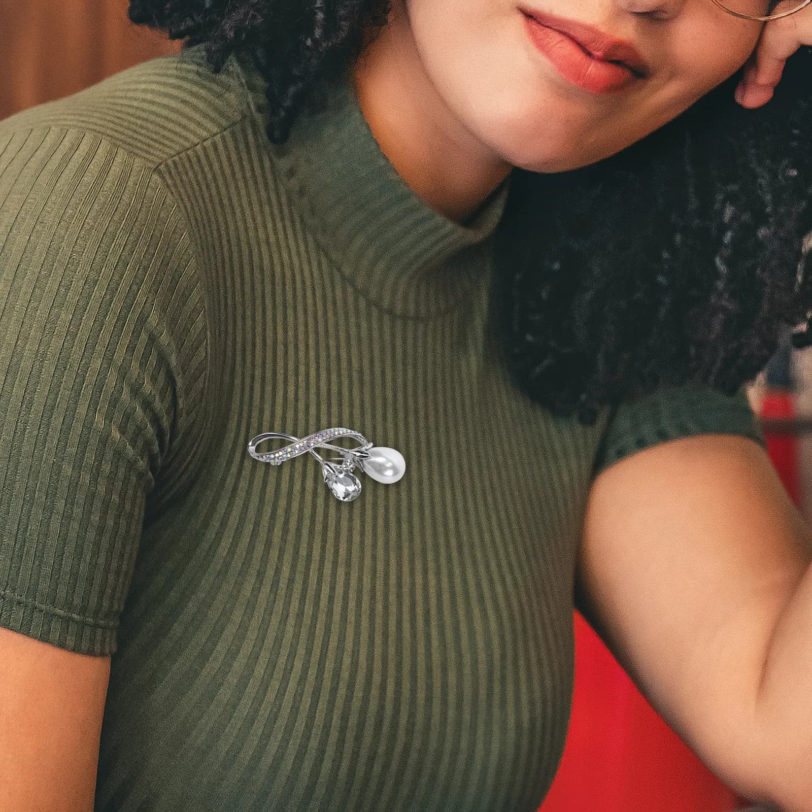 Spilla con Diamante, Elegante Accessorio per Abiti Formali, Decorazione per Feste e Regali